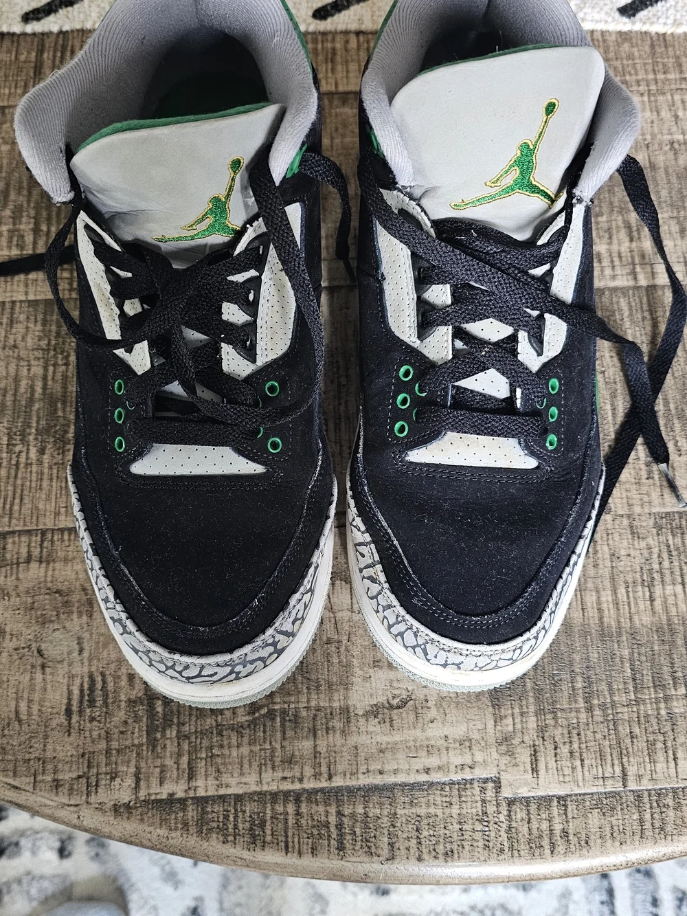 Jordan Men’s Black, White & Green Athletic Shoes